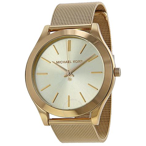 Michael Kors Irving Quartz Gold Dial Gold Mesh Strap Watch For 